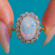 Art Deco 18ct Gold Opal Diamond Cluster Ring, 3.50ct Solid Opal