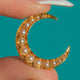 Edwardian 15ct Gold Pearl Crescent Charm