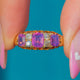 Edwardian 18ct Gold Ruby Diamond 7 Stone Ring c.1900