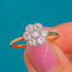Edwardian Old Mine-Cut Diamond Daisy Flower Cluster Ring