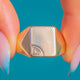 9ct Gold Diamond Sunray Signet Ring