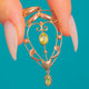 Edwardian 9ct Gold Peridot Heart Openwork Lavalier Pendant
