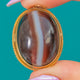 Glowy Victorian Banded Agate Cabochon Pendant
