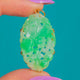 Art Deco Solid 9ct Gold Carved Jade Pendant
