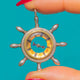 Victorian Silver Ship's Wheel Compass Pendant