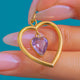 Antique 9ct Gold Amethyst Heart Drop Pendant