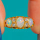 Antique 18ct Gold Opal Diamond Seven Stone Ring