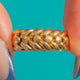 Antique 18ct Gold keeper ring with woven loops and raised studs