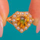 Citrine and Pearl heart ring, front