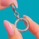Large Victorian Niello Bolt-Ring Finding- 16.5mm Diameter, Niello bolt ring front