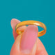 Bright 22ct Gold Wedding Band Ring, angled view of the polished Gold band