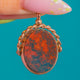 Antique 9ct Rosy Gold Bloodstone & Agate Spinner Fob Pendant