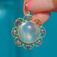 Antique 18ct Gold Moonstone Amethyst Openwork Pendant, 1.80ct Moonstone