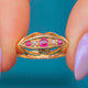 Antique 18ct Gold Pink Sapphire Diamond Ring, Openwork Gallery