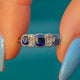 Art Deco 18ct Gold & Platinum Bezel-Set Sapphire Diamond Ring