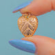 Antique 9ct Gold Engraved Puffy Heart Pendant