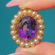 Georgian 15ct Gold Amethyst Pearl Charm