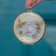 Large Antique Silver Rose Enamel Locket