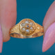 Victorian 18ct Gold Engraved Forget-Me-Not Pearl Diamond Ring, c.1867