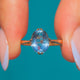 Antique 9ct Gold Blue Paste Solitaire Ring