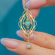 Edwardian 9ct Gold Opal Pearl Drop Pendant