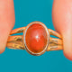 Antique 18ct Gold Carnelian Signet Ring, c.1893