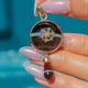 Victorian 9ct Gold Banded Agate Pendant with Pearl Diamond Flower
