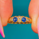 Edwardian 18ct Gold Sapphire Diamond Boat Ring c.1905