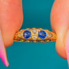 Edwardian 18ct Gold Sapphire Diamond Boat Ring c.1905