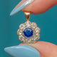 Edwardian 18ct Gold Sapphire Diamond Flower Cluster Pendant