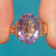 Antique 14ct Gold Amethyst Ring, Engraved Shoulders