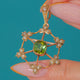 9ct Gold Green Tourmaline Pearl Pendant/ Brooch