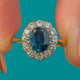 18ct Gold Sapphire Diamond Cluster Ring 2.00ct Natural Sapphire