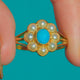 Victorian 18ct Gold Persian Turquoise Pearl Cluster Ring