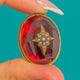 15ct Gold Garnet Cabochon Pearl Star Pendant