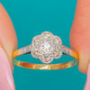 Art Deco 18ct Gold & Platinum Diamond Cluster Ring, 0.25ct