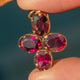 Antique 9ct Gold Garnet Flower Charm