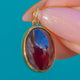 9ct Gold Bezel-Set Garnet Cabochon Charm