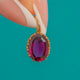 Antique 9ct Gold Rhodolite Garnet Charm, 1.50ct
