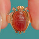 Art Deco Egyptian Revival 9ct Gold Carved Carnelian Scarab Ring