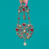 Austro-Hungarian Silver Flat-Cut Garnet & Mother of Pearl Pendant