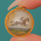 Fine Victorian 18ct Gold Horse-Riding Mother of Pearl Essex Crystal Pendant