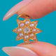 15ct Gold Pearl & Old Mine-Cut Diamond Star Charm