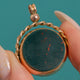 9ct Gold Carnelian Bloodstone Deep Round Spinner Pendant c.1900