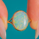 Antique 9ct Gold Opal Cabochon Ring, Rope Border