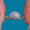 RARE 18ct Gold Platinum Art Deco Diamond Fan Engagement Ring