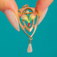 Art Nouveau 9ct Gold Enamel Pearl Pendant