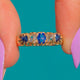 9ct Gold Sapphire & Old Mine-Cut Diamond Five Stone Ring, 0.55ct Sapphire