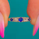 18ct Gold & Platinum Art Deco Sapphire Diamond Five Stone Ring