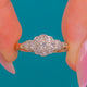 Art Deco East West Design 9ct Gold Diamond Cluster Engagement Ring